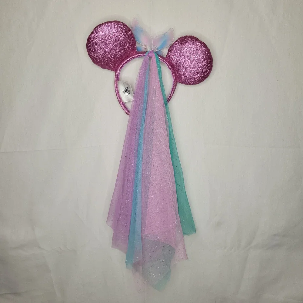 Disney Minnie Mouse‎ Ears- Princess Headband - Rainbow Tulle, Butterfly Sparkle